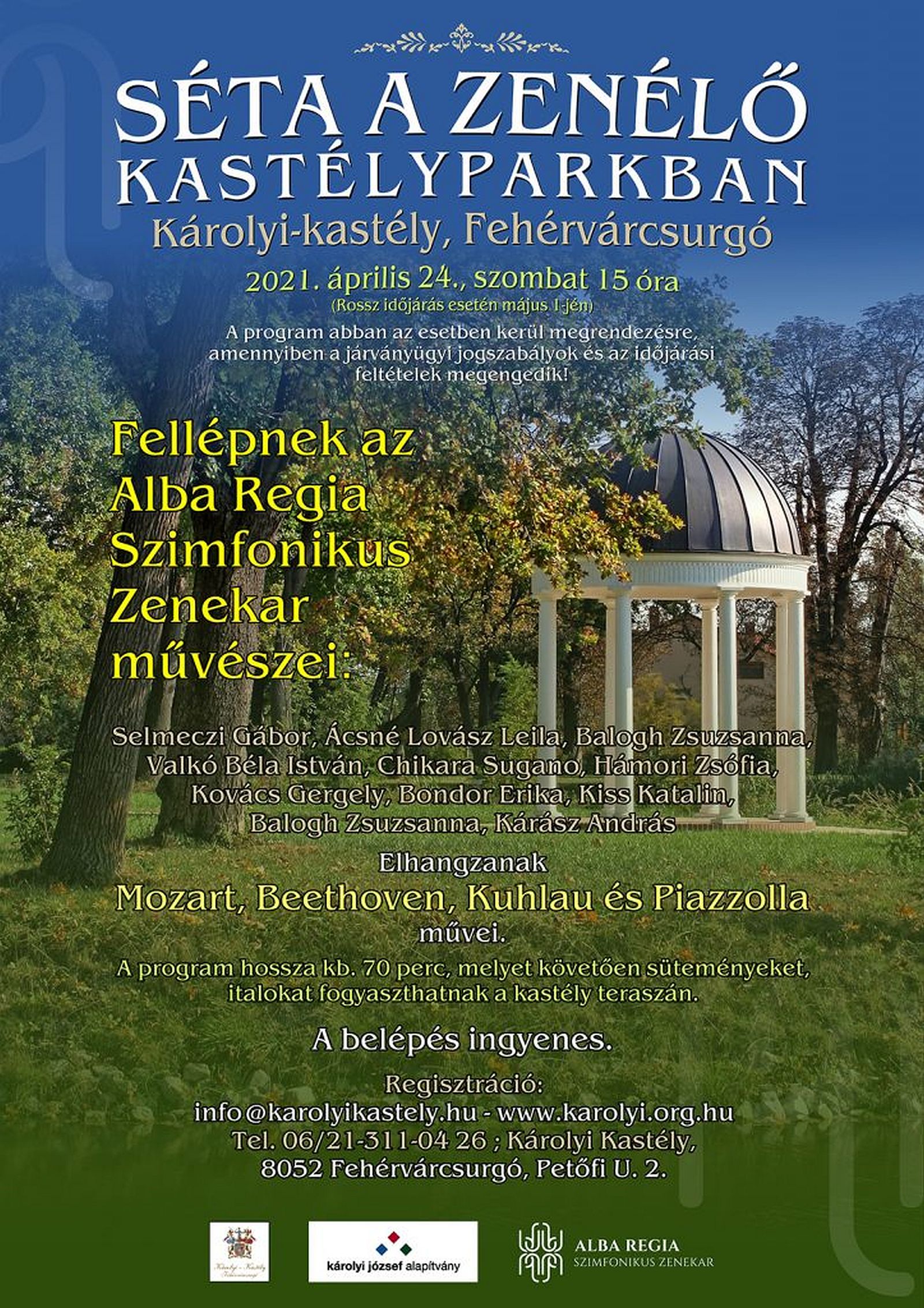Séta a zenélő kastélyparkban szombaton, a fehérvári szimfonikusokkal